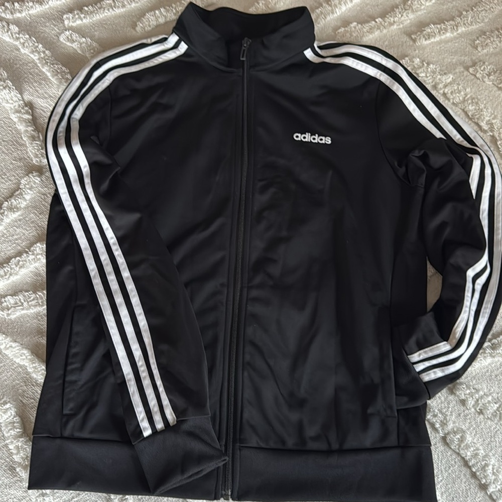Adidas Retro Black & White Athletic Sweatshirt/Jacket. Size L - Picture 2 of 7
